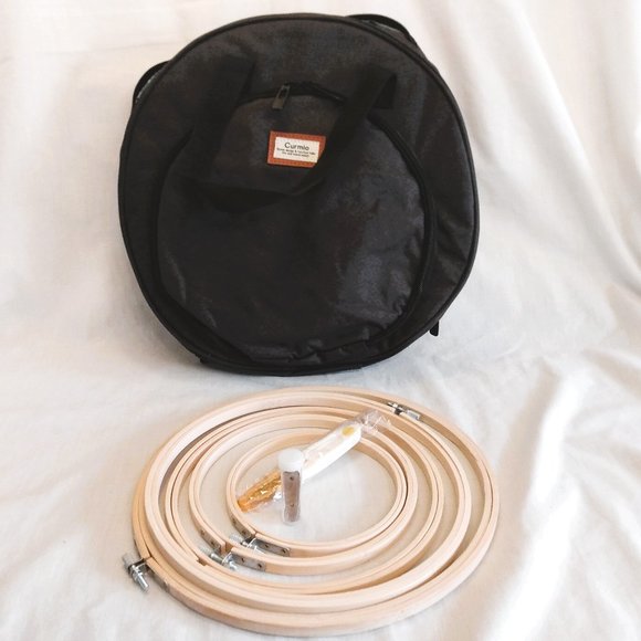 Curmio Grey Embroidery Travel Carry Case/Bag With Some Accessories - Picture 1 of 15